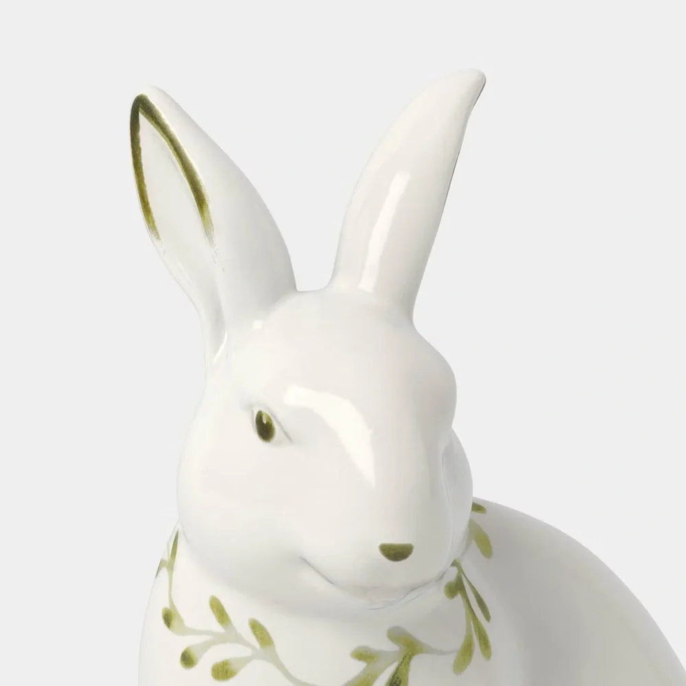 3pc Easter Painted Ceramic Sitting & Standing Bunny and Easter Egg- Threshold